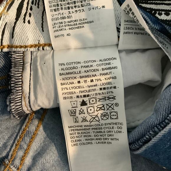 Levi’s Farm Rio Ribcage Denim Jean Shorts Button Fly Floral Print 28 - Picture 8 of 8